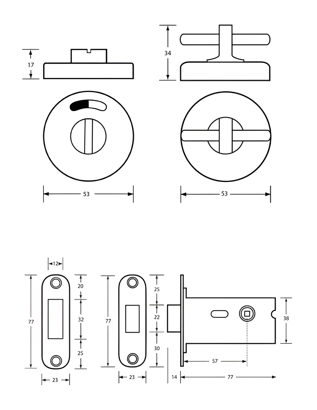 Metlam Ambulant Morticed Lock and Indicator Set - Available in Various Sizes - Image 2