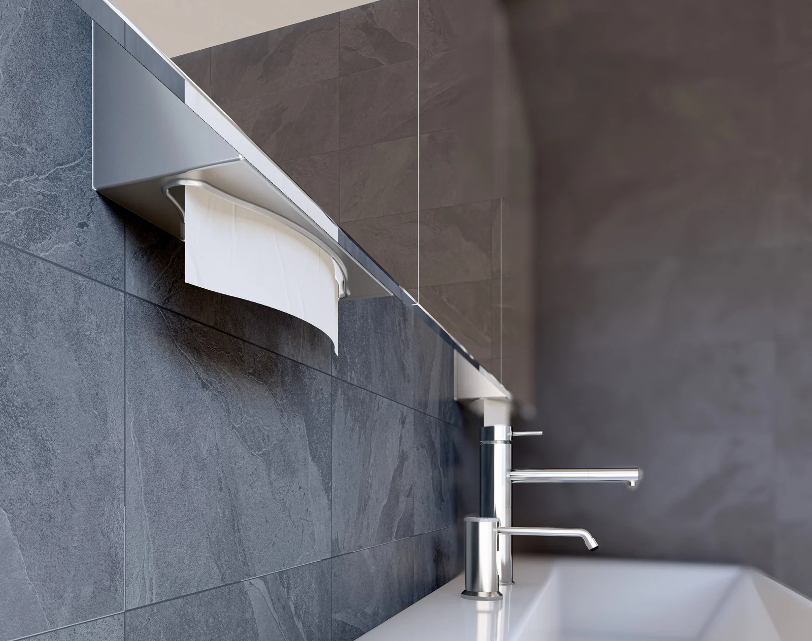 Metlam Behind Mirror/Door Paper Towel Dispenser Satin Stainless Steel ML728SS - Image 3
