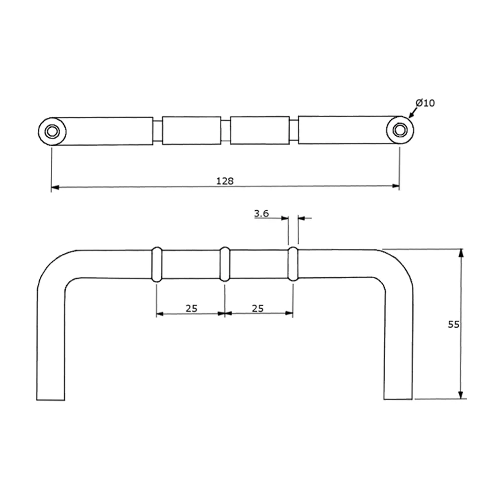 Metlam D Handle with Rubber Stopper - Available in Various Finishes - Image 2