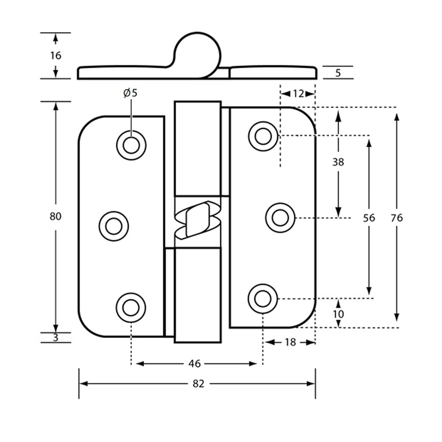 Metlam Gravity Hinge Concealed - Available in Various Fixings - Image 2