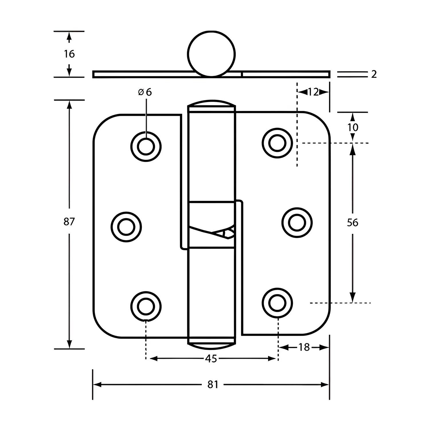 Metlam Gravity Hinge Concealed Bolt Through Satin Stainless Steel - Image 2