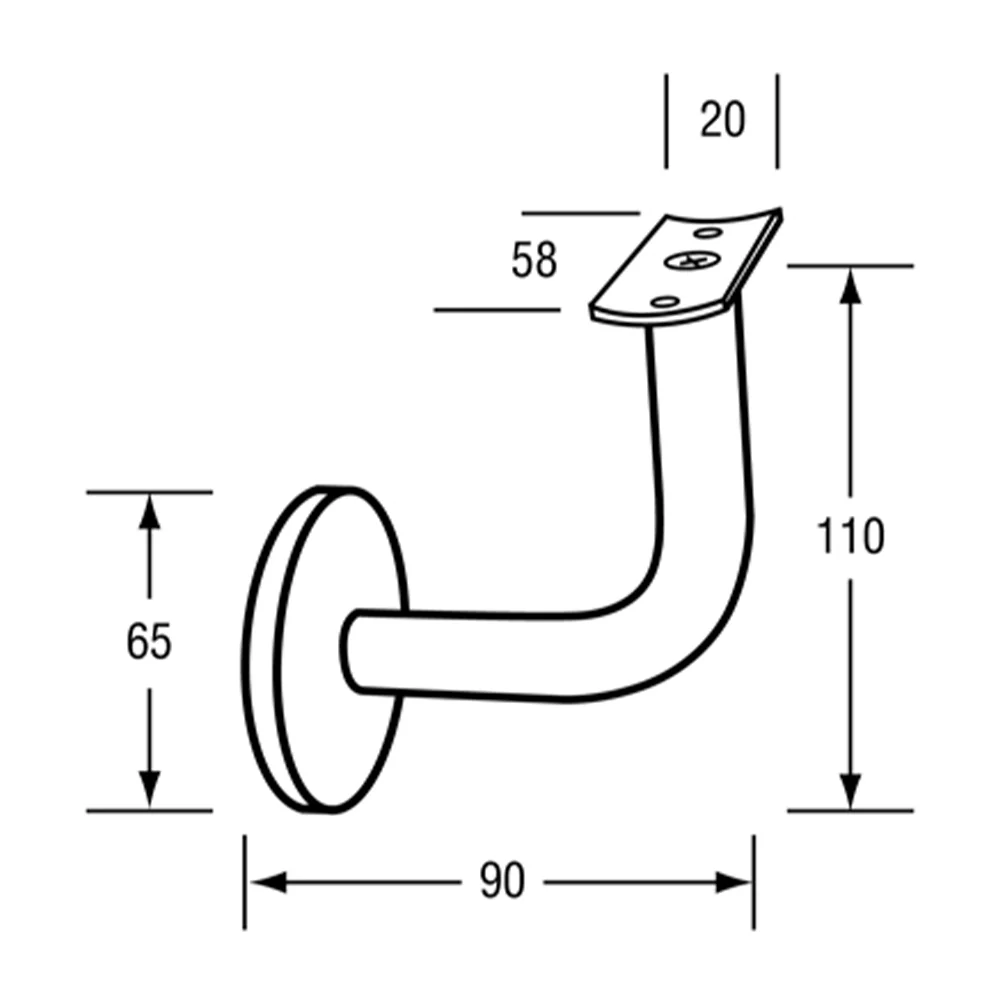 Metlam Hand Rail Bracket - Available in Curved and Flat Top - Image 3