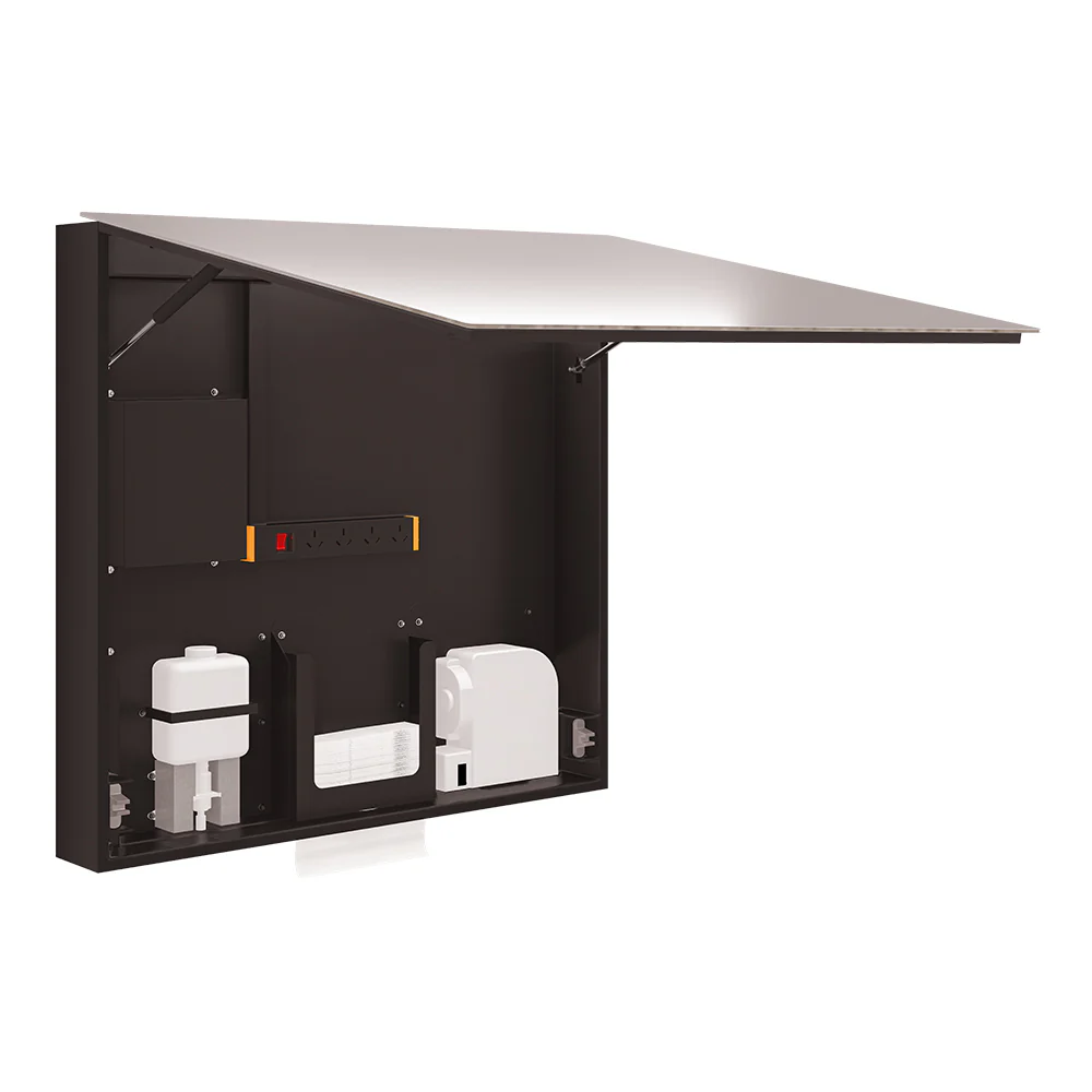 Metlam Integrated Mirror Cabinet with Soap & Paper Towel Dispenser & Hand Dryer ML_IMC3_LUX - Image 2