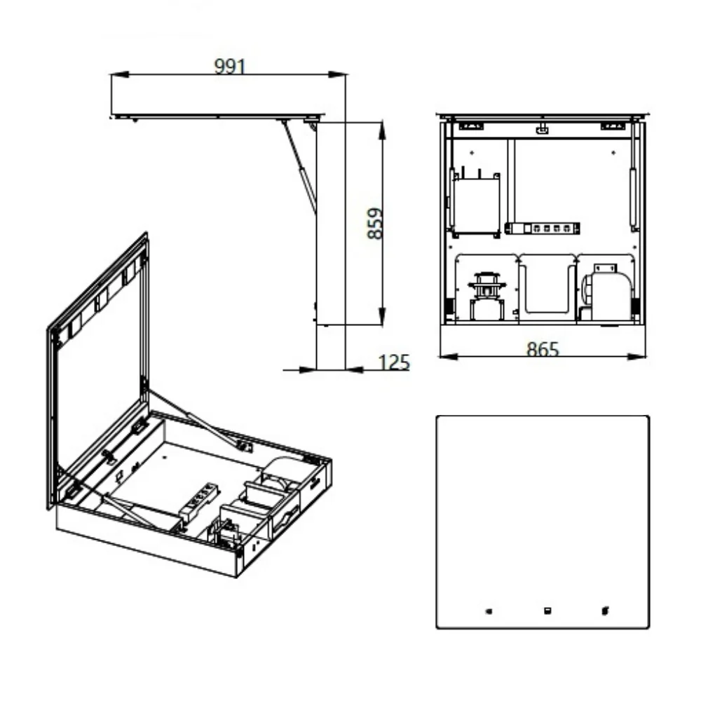 Metlam Integrated Mirror Cabinet with Soap & Paper Towel Dispenser & Hand Dryer ML_IMC3_LUX - Image 3
