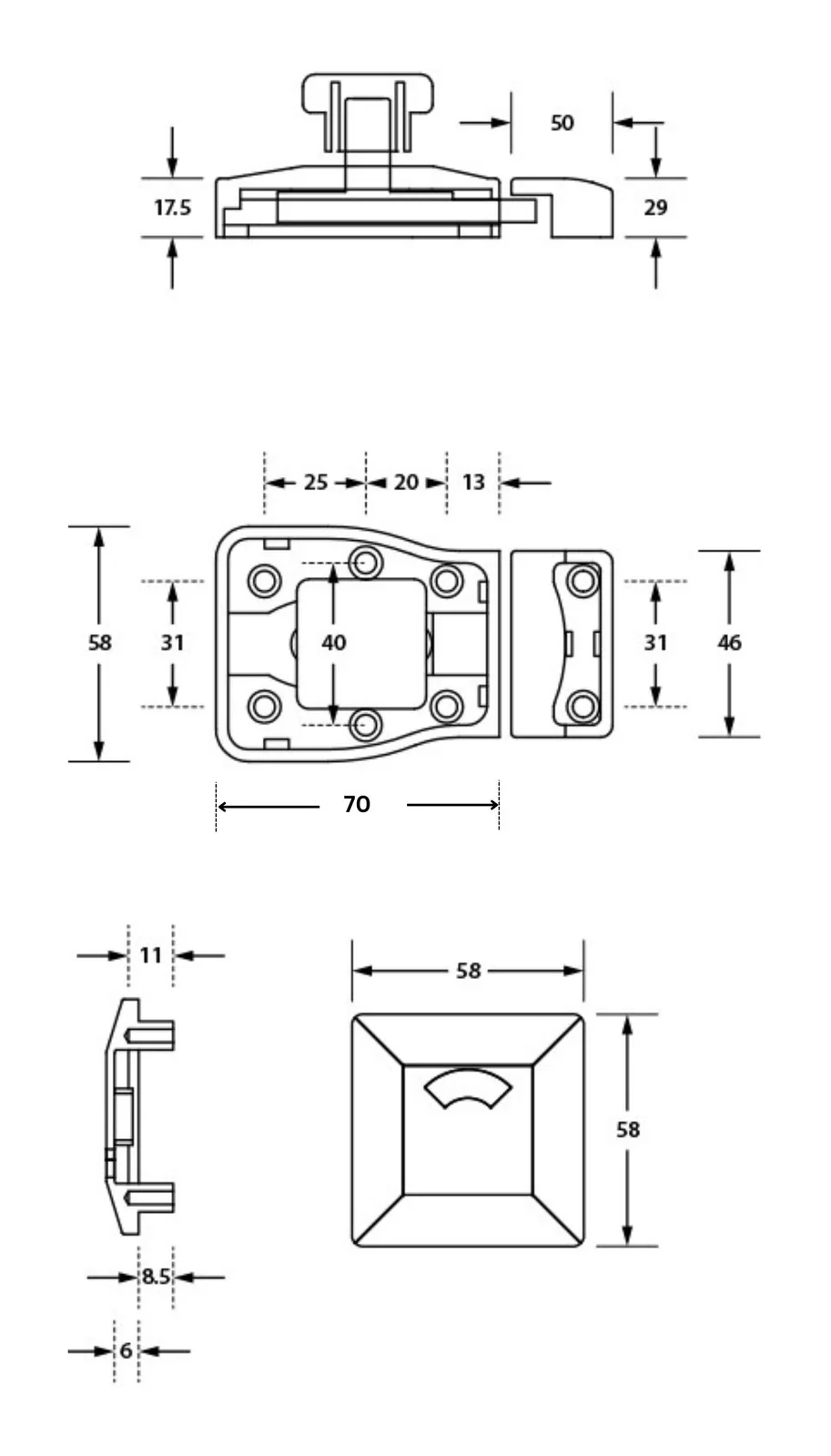 Metlam Moda Lock and Indicator Set Antimicrobial Coated MODA_LOCK_ANMB - Image 2