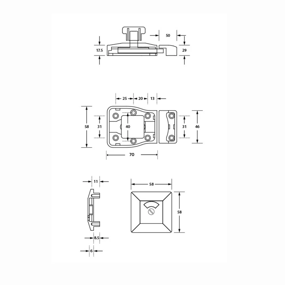 Metlam Moda Slide Lock and Emergency Release Indicator Set - Available in Various Finishes - Image 2