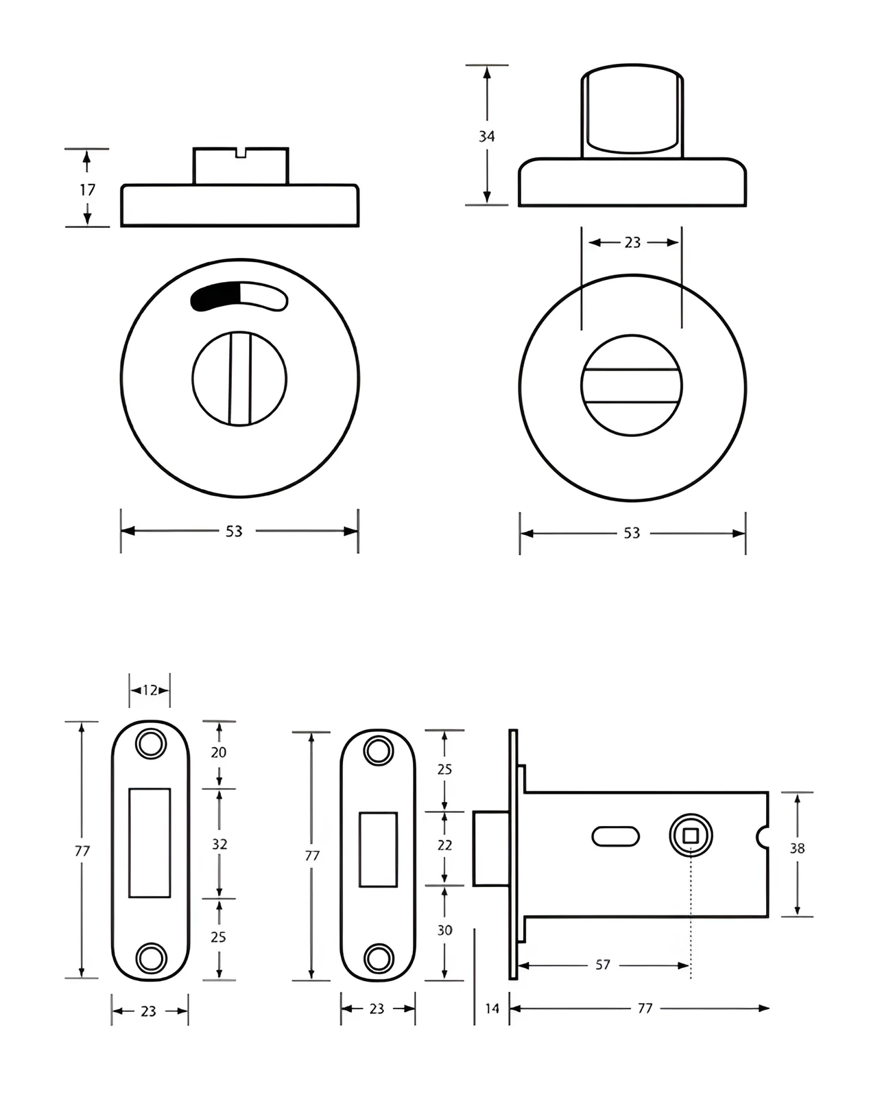 Metlam Morticed Lock and Indicator Set Satin Stainless Steel 400_LOCK_SS - Image 2