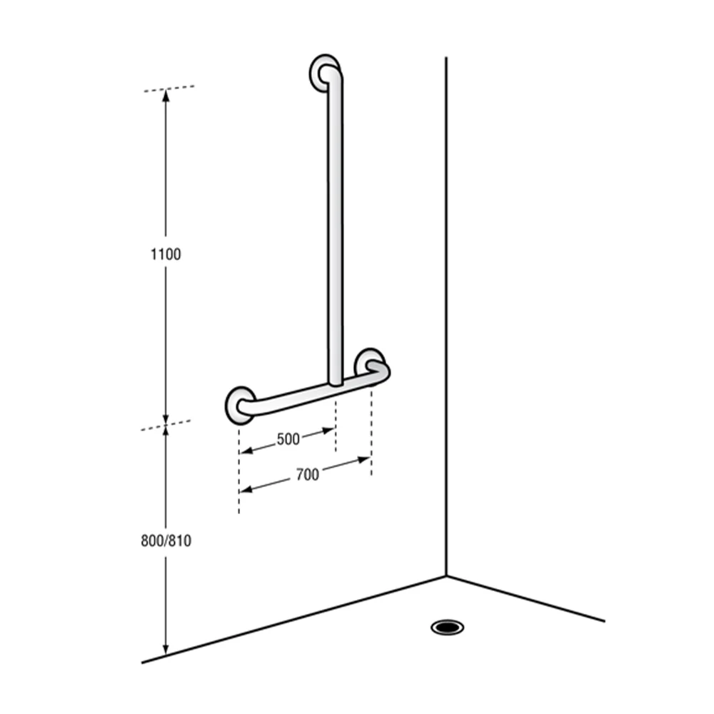 Metlam Offset Shower Grab Rail - Available in Various Handing - Image 2