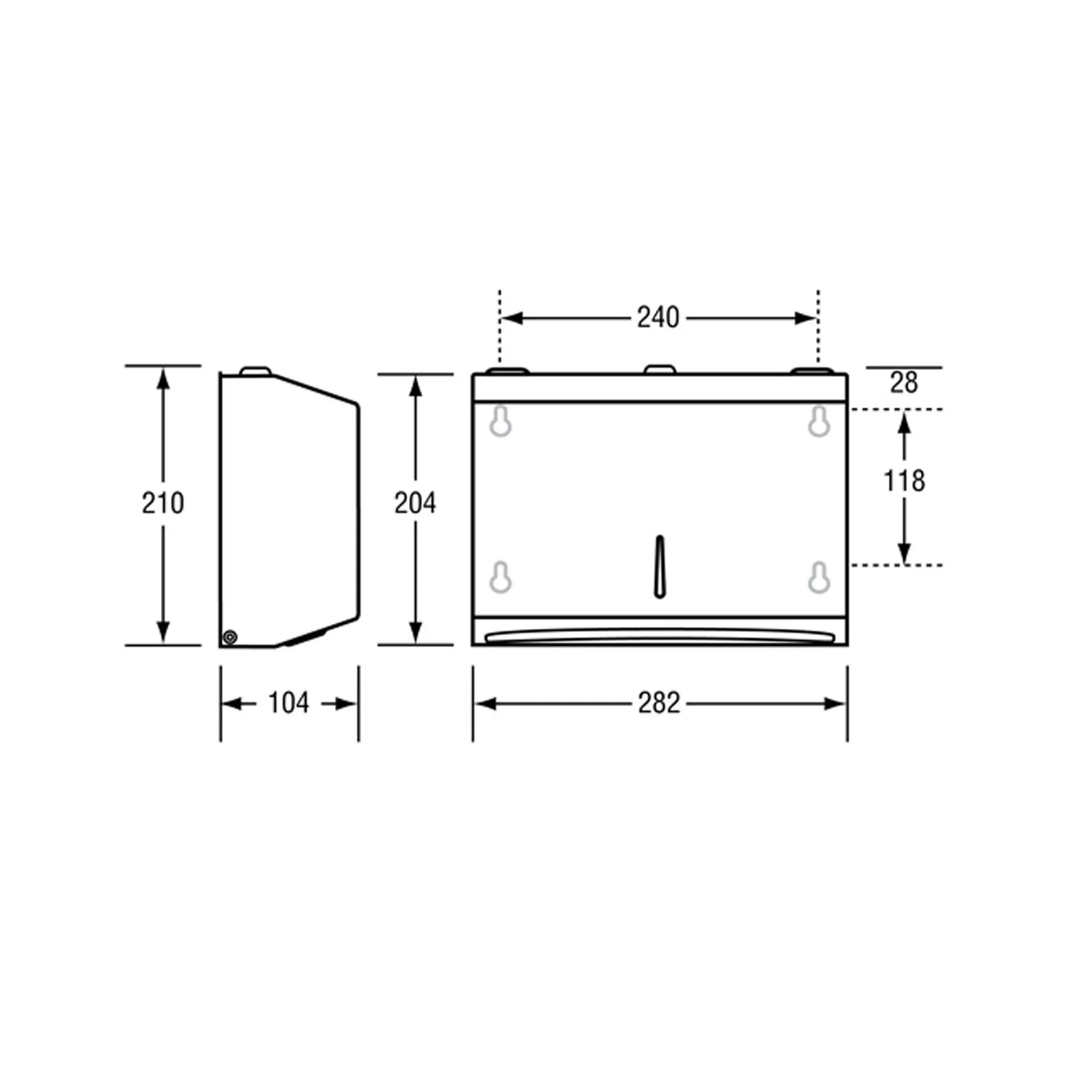 Metlam Paper Towel Dispenser Concealed Fix 210x282x104mm White Powder Coat ML726W - Image 2