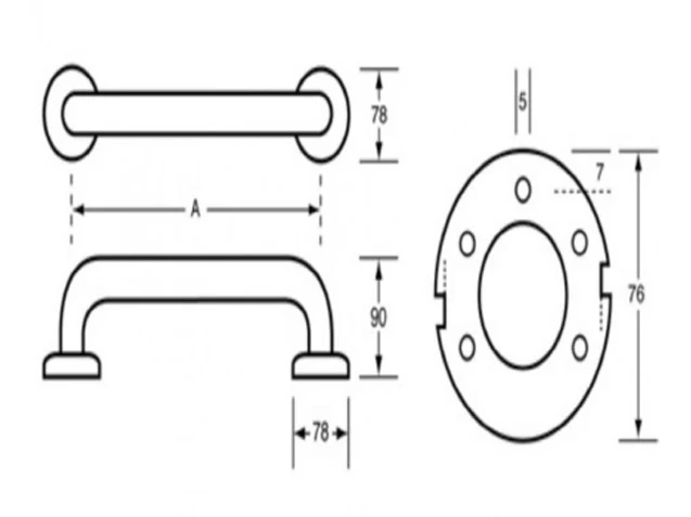 Metlam Straight Grab Rail - Available in Various Finishes and Sizes - Image 2