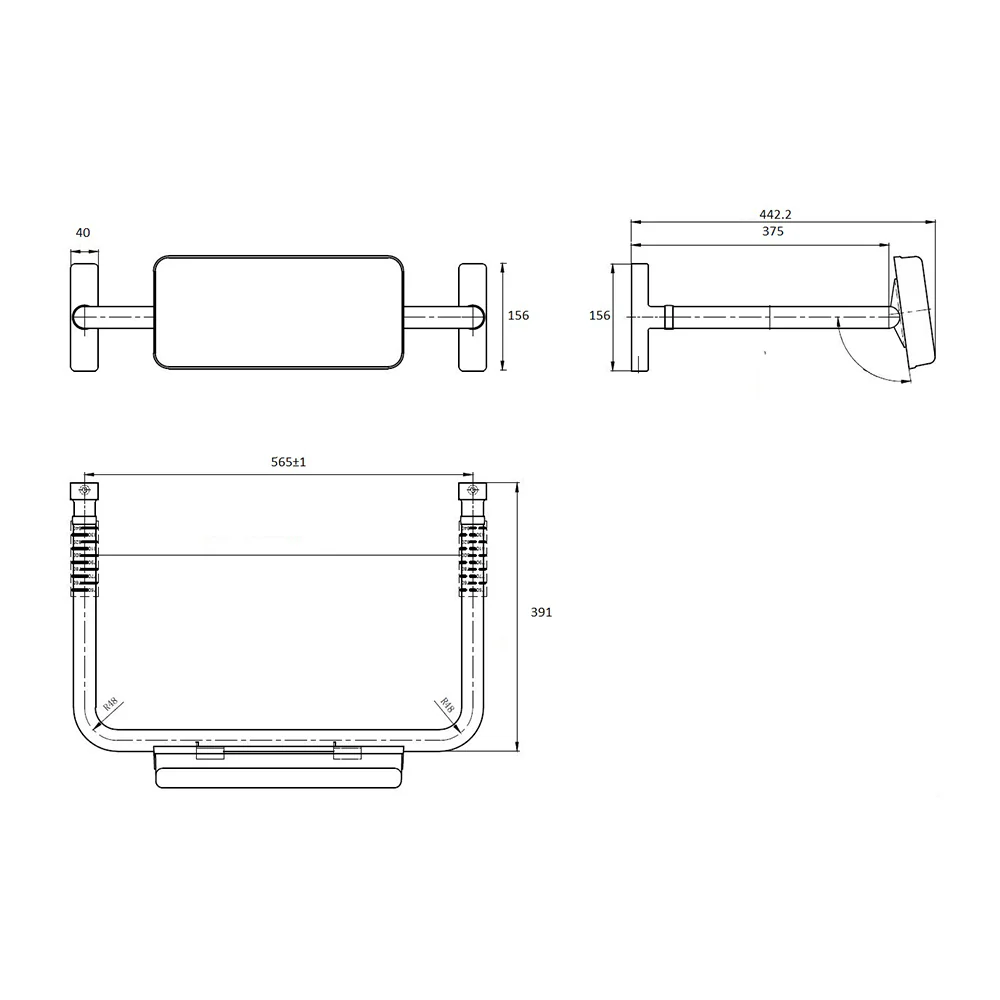 Metlam Straight Rail Padded Backrest  - Available in Various Finishes - Image 2