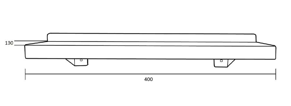 Metlam Utility Shelf 400x70x130mm Matt Black ML951_400SHELF_DESIGNER - Image 2