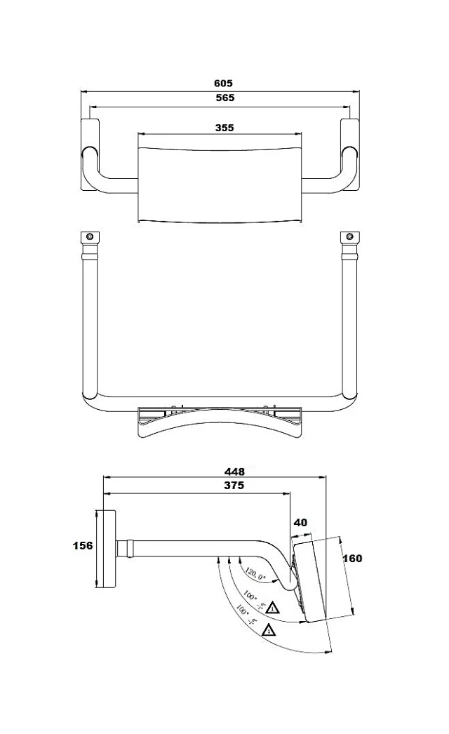 Metlam Vandal Proof Straight Rail Backrest - Available in Various Finishes - Image 2