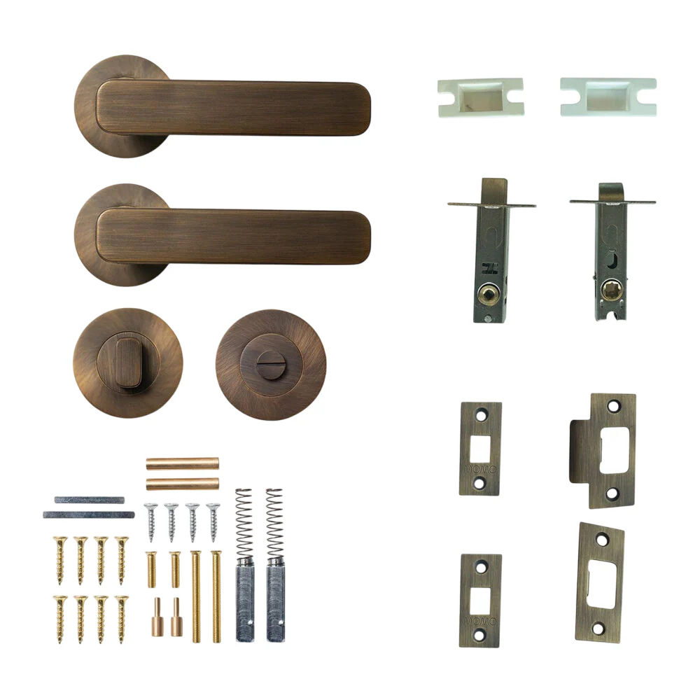 Momo Aspen Door Lever Handle on Round Rose Privacy Set - Available in Various Finishes - Image 4
