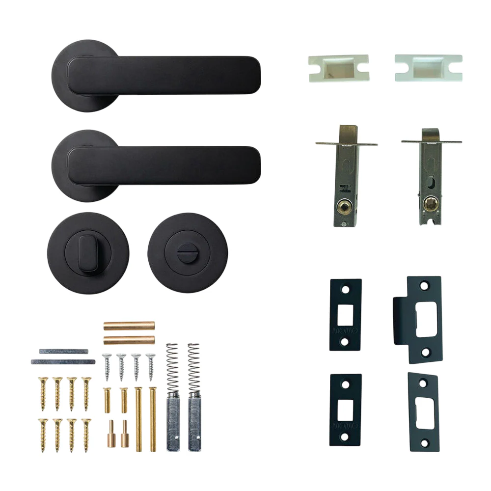 Momo Aspen Door Lever Handle on Round Rose Privacy Set - Available in Various Finishes - Image 8