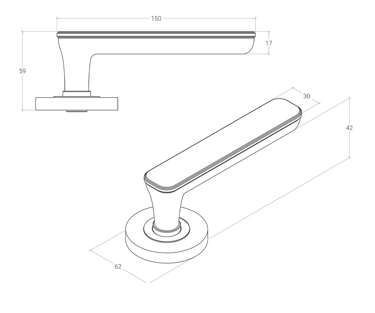 Momo Aspen Door Lever Handle Set Lever Only - Available in Various Finishes - Image 2