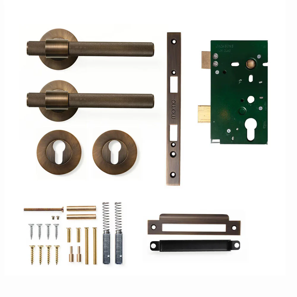 Momo Belgravia Door Handle Lever Solid Brass Mortice Entrance Set - Available in Various Finishes - Image 2