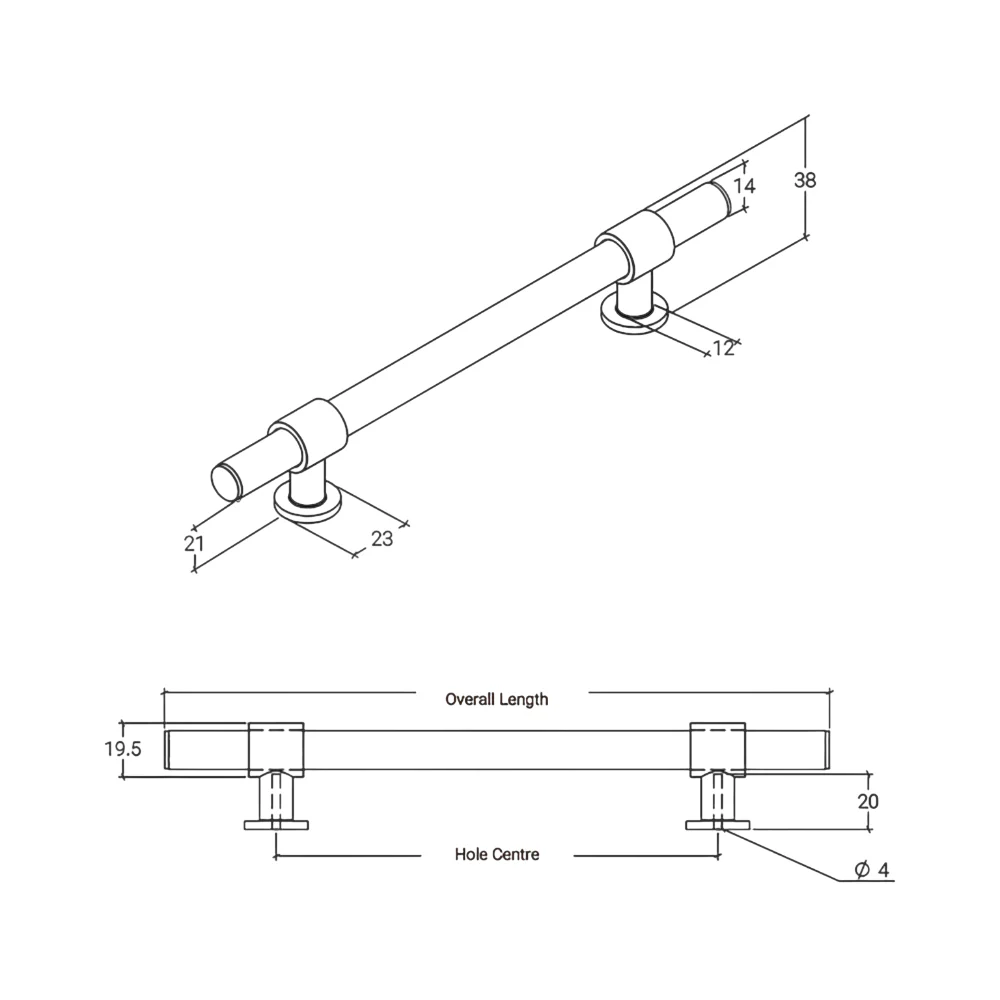 Momo Belgravia Knurled Bar Pull Solid Brass - Available In Various Finishes - Image 22