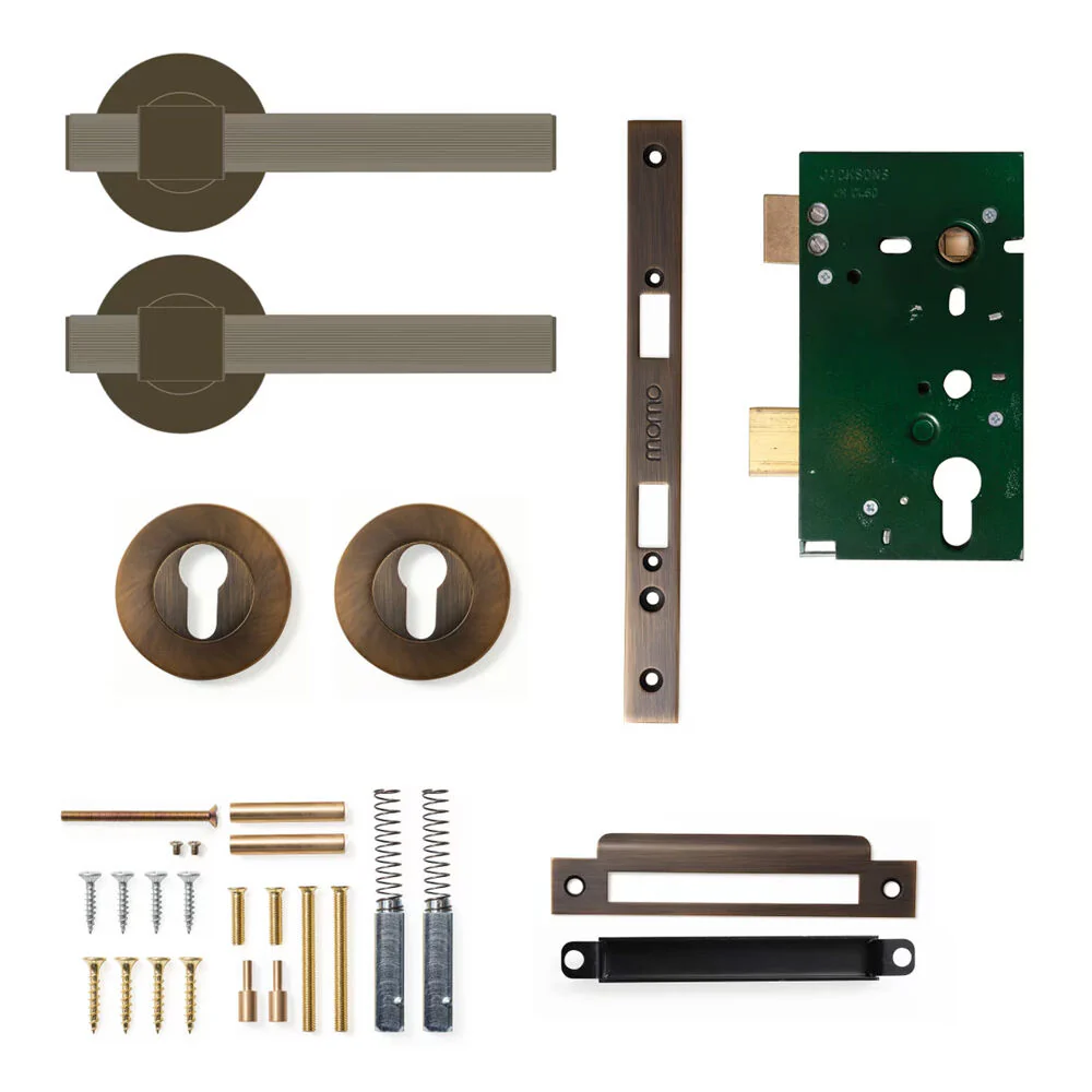 Momo Belgravia Lined Lever Solid Brass Mortice Entrance Set - Available in Various Finishes - Image 2