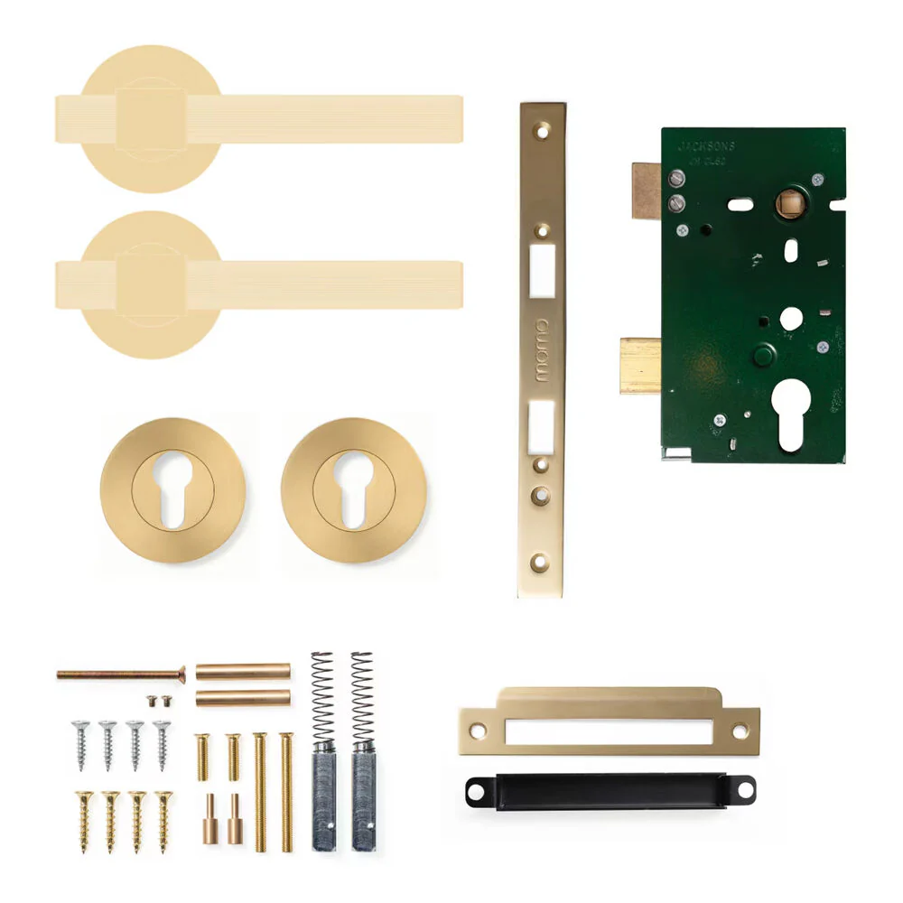 Momo Belgravia Lined Lever Solid Brass Mortice Entrance Set - Available in Various Finishes - Image 3