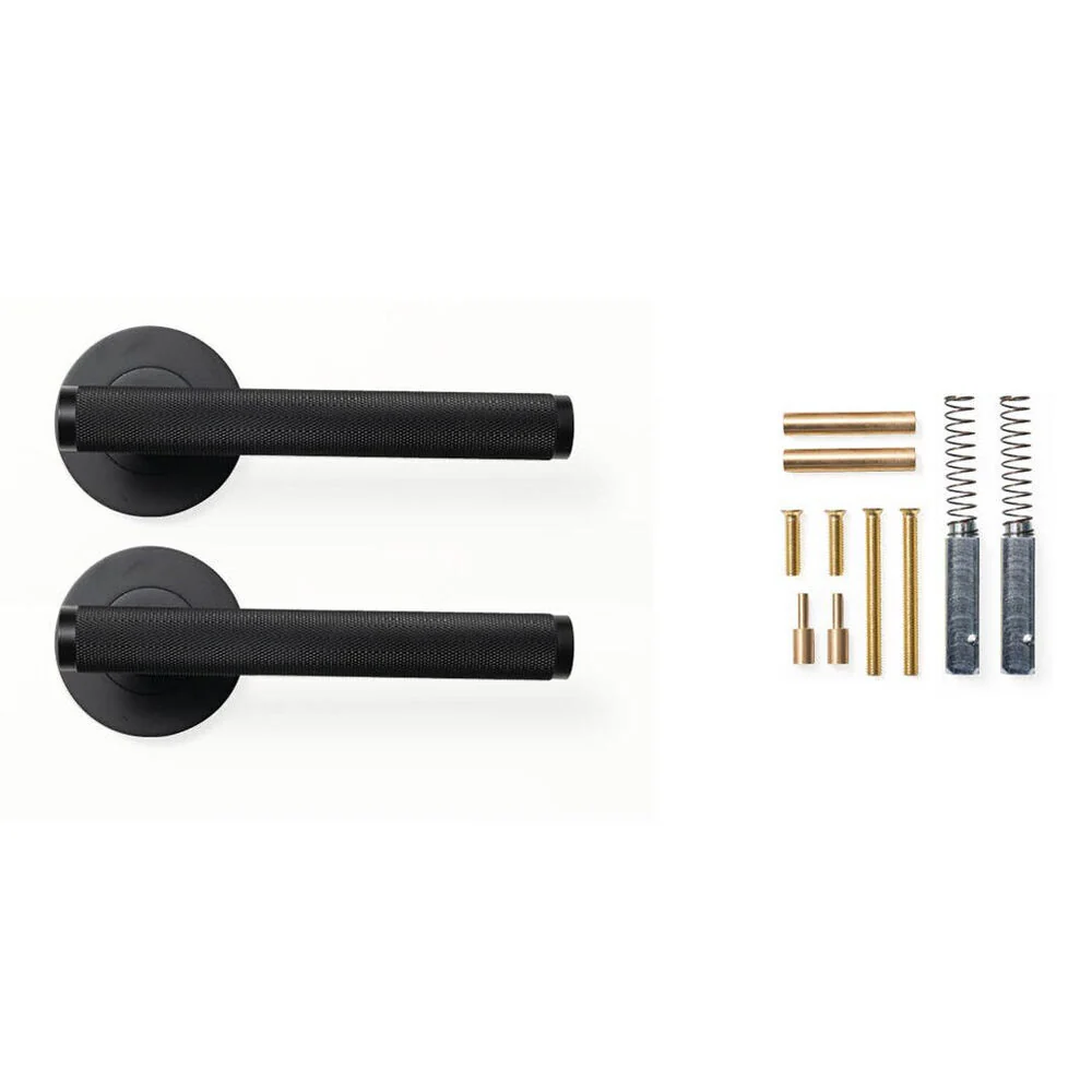 Momo Bellevue Knurled Door Lever Handle on Round Rose - Available in Various Finishes - Image 6