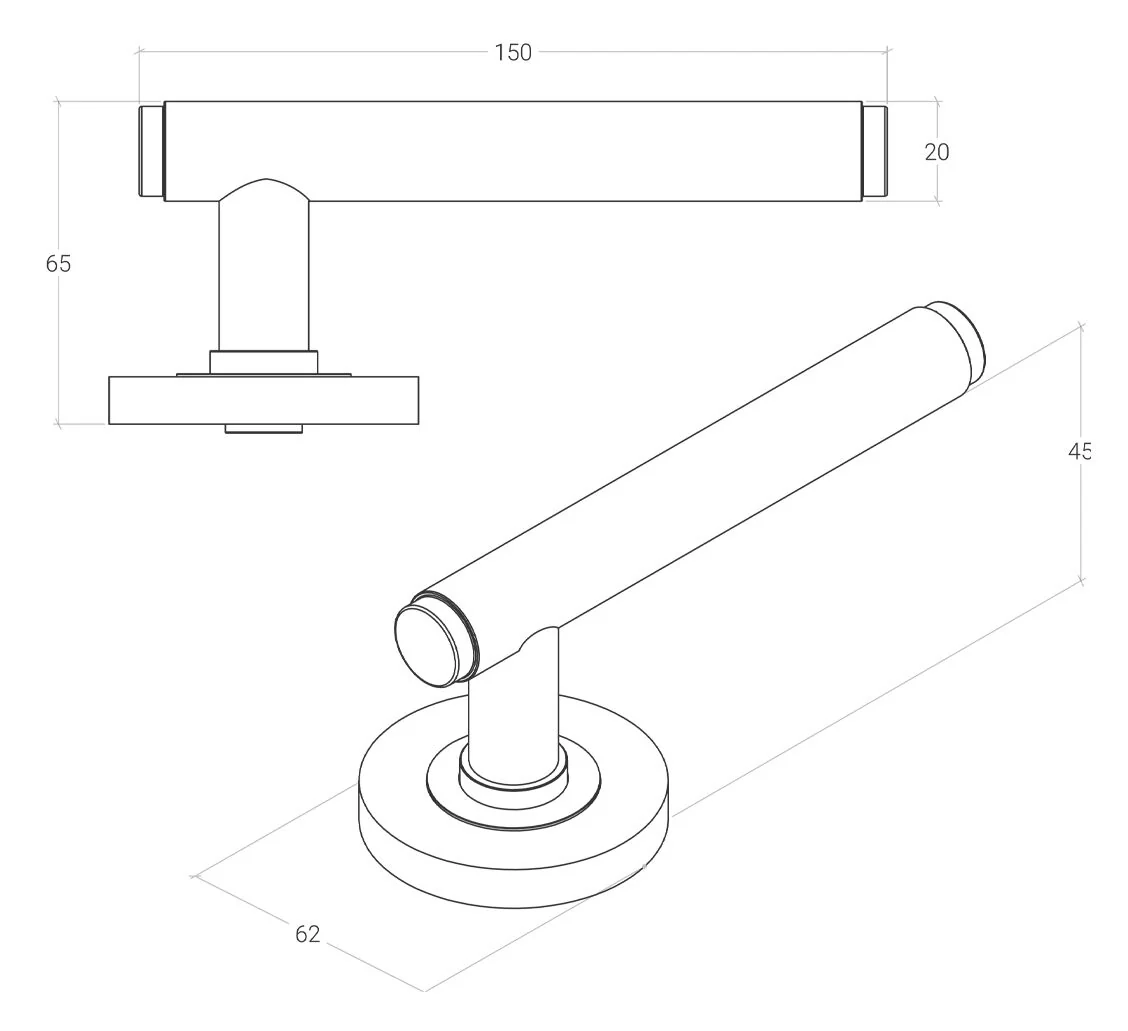 Momo Bellevue Lined Door Lever Entrance Set - Available in Various Finishes - Image 2