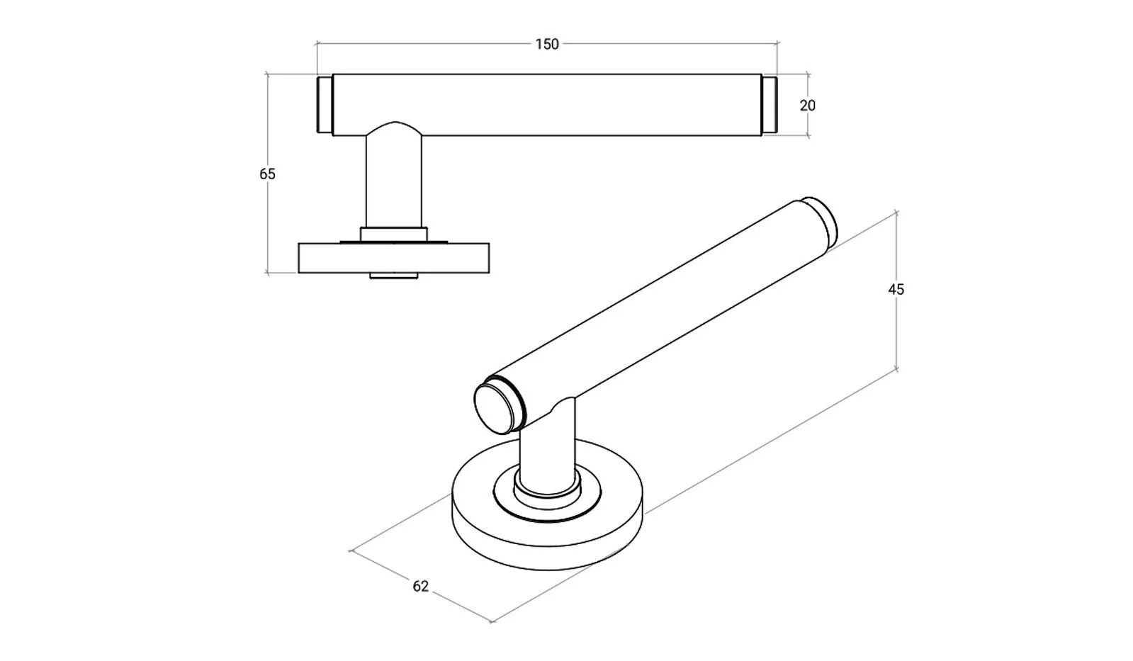 Momo Bellevue Lined Door Lever Handle on Round Rose - Available in Various Finishes - Image 2