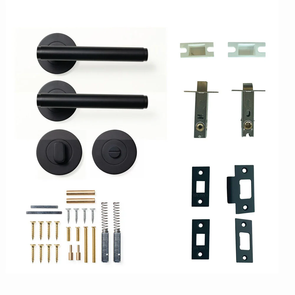 Momo Bellevue Plain Lever Door Handle Solid Brass Tubular Latch Privacy Set - Image 6