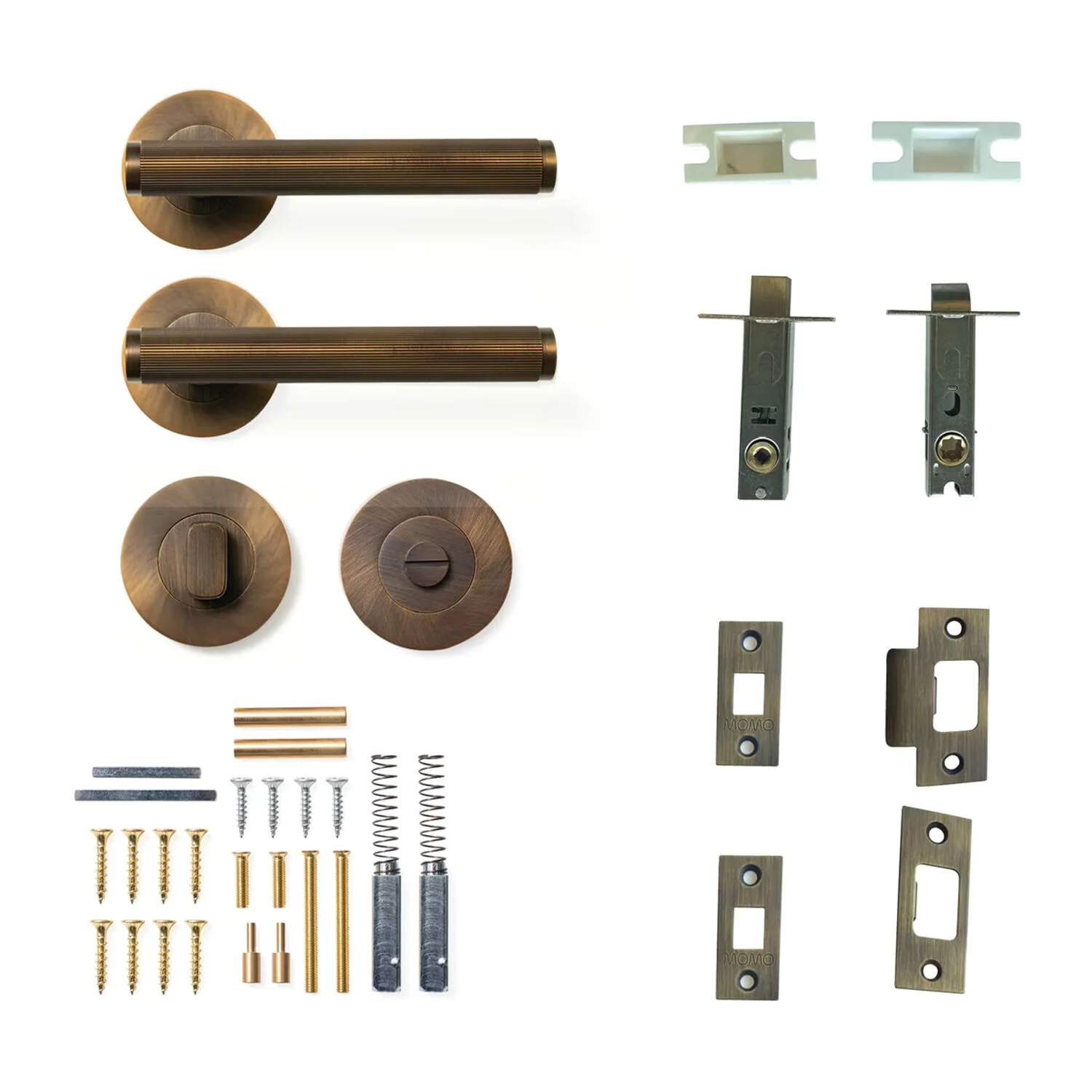 Momo Bellevue Solid Brass Lined Tubular Latch Privacy Lever Set - Available in Various Finishes - Image 3