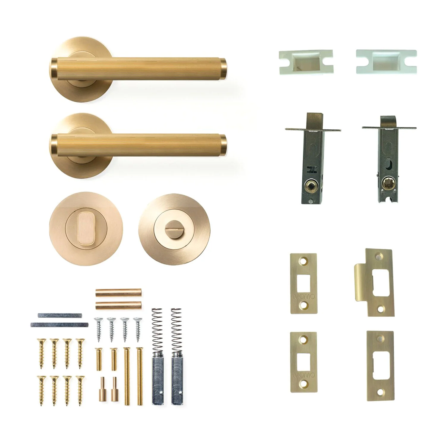 Momo Bellevue Solid Brass Lined Tubular Latch Privacy Lever Set - Available in Various Finishes - Image 4
