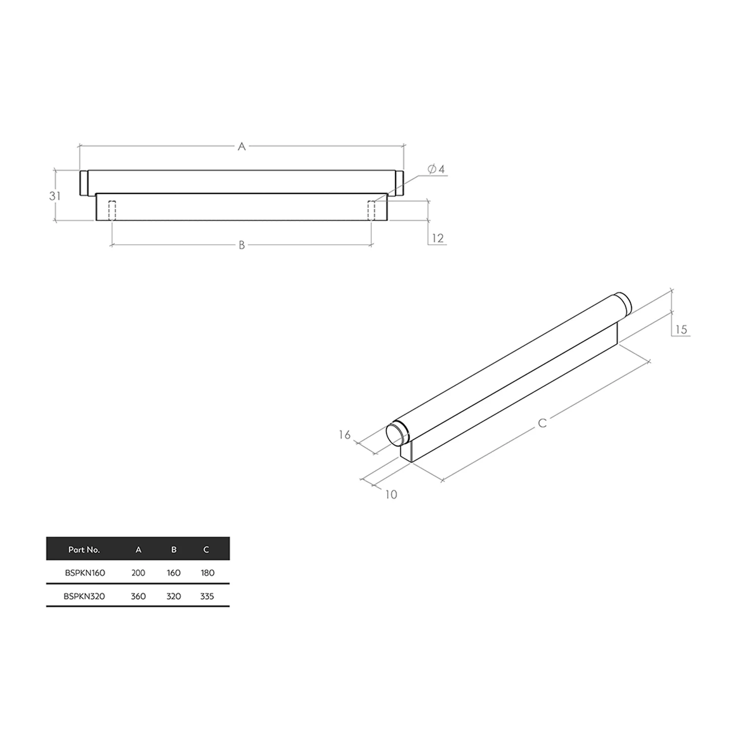 Momo Brighton Knurled Pull Handle - Available in Various Finishes and Sizes - Image 2