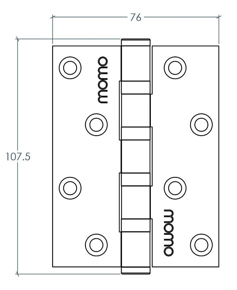 Momo Door Hinge 100x76mm - Available in Various Finishes - Image 8