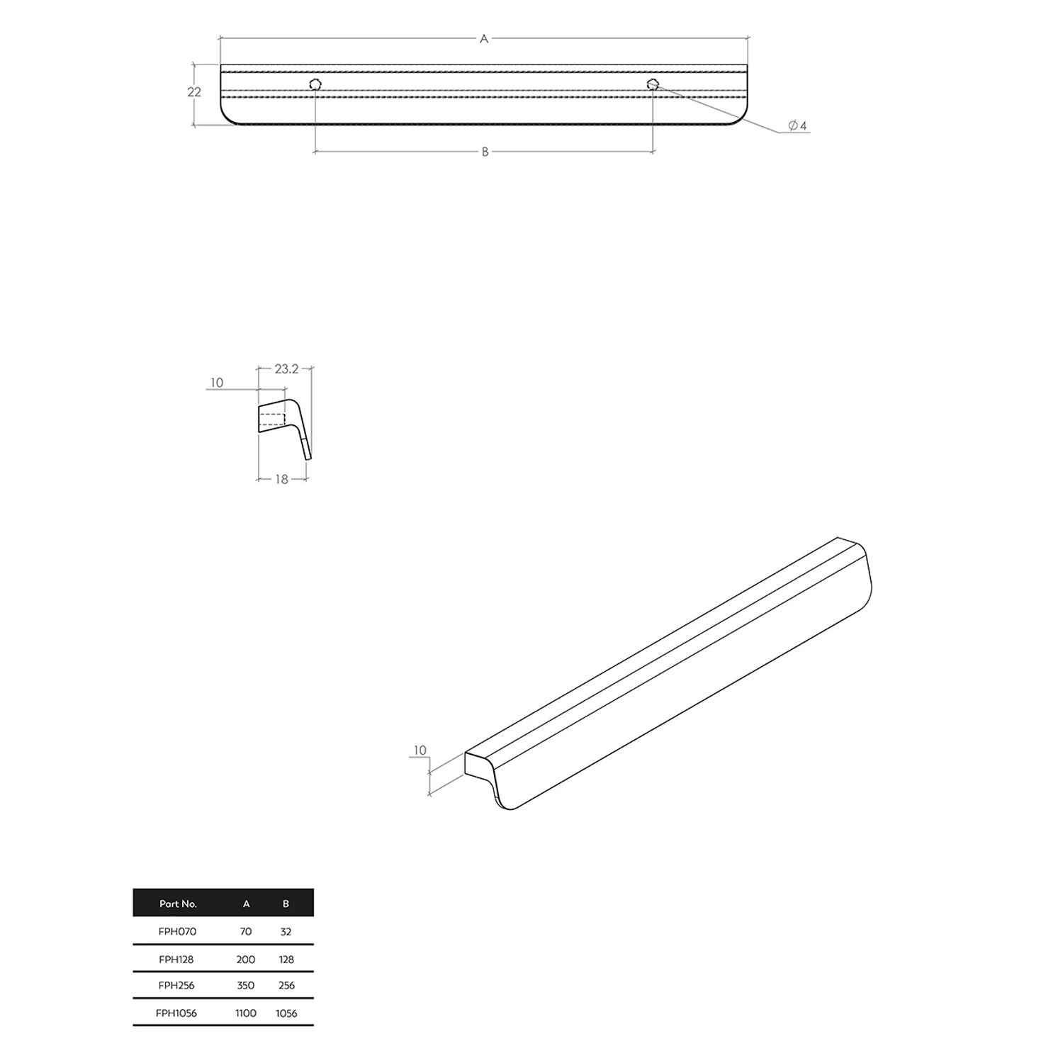 Momo Flapp Pull Handle - Available in Various Finishes and Sizes - Image 2