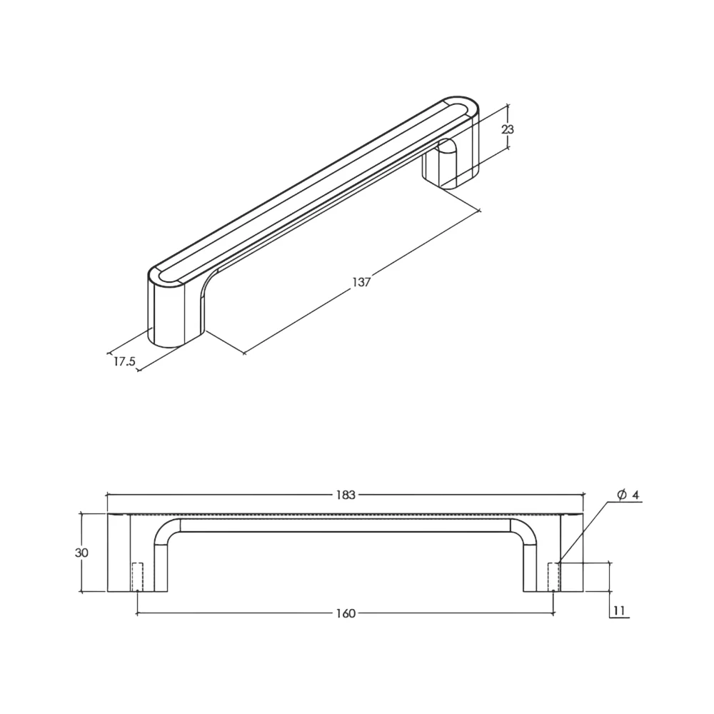 Momo Handles Luv Wood D Handle 160mm - Available in Various Finishes - Image 4