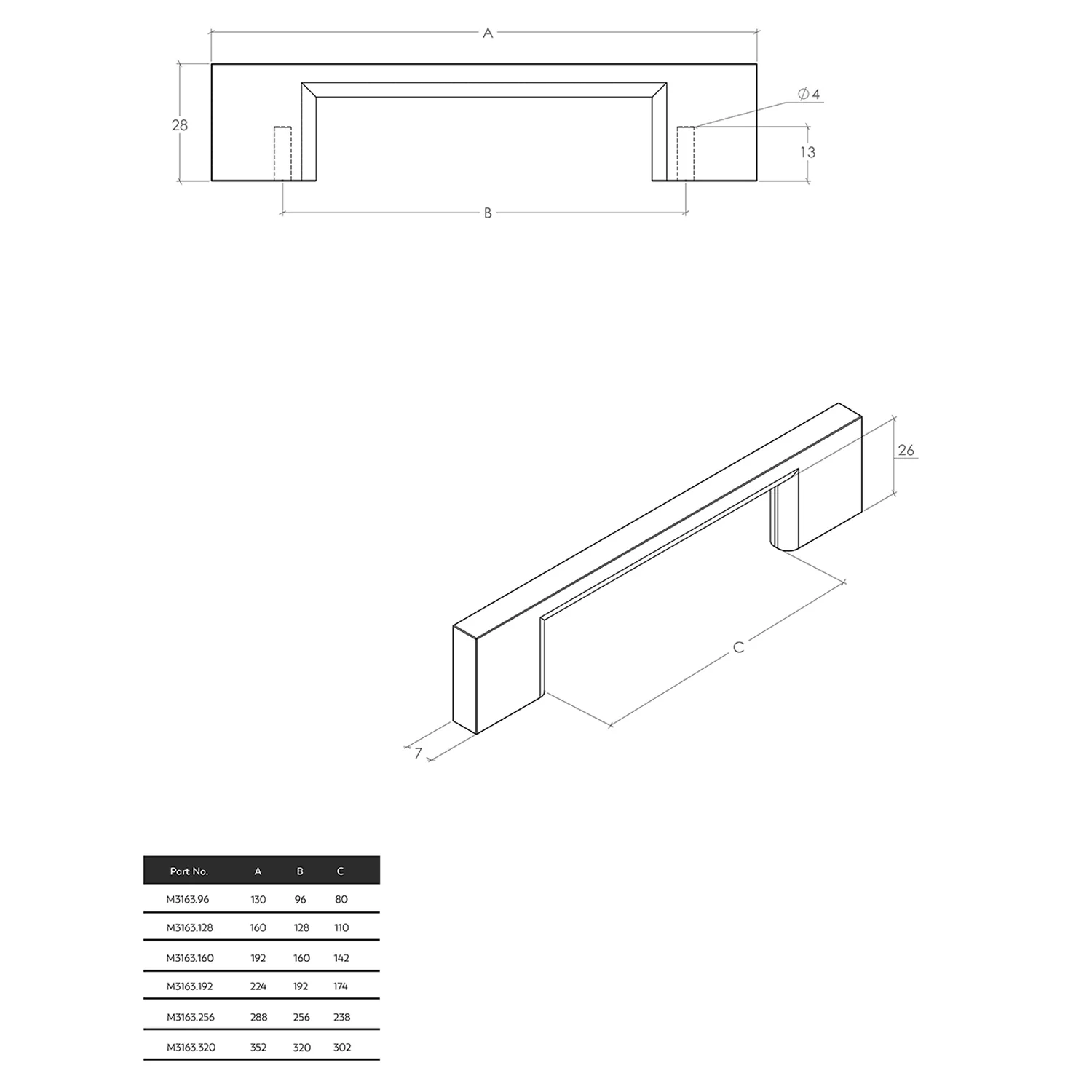 Momo Livorno D Handle - Available in Various Finishes and Sizes - Image 2