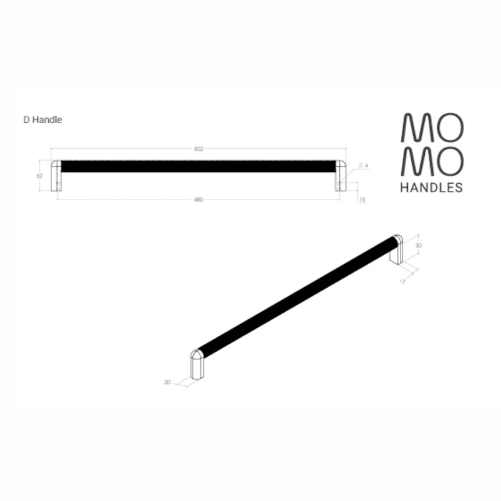 Momo Riss Big Cabinet Pull D Handle - Available in Various Finishes and Sizes - Image 2