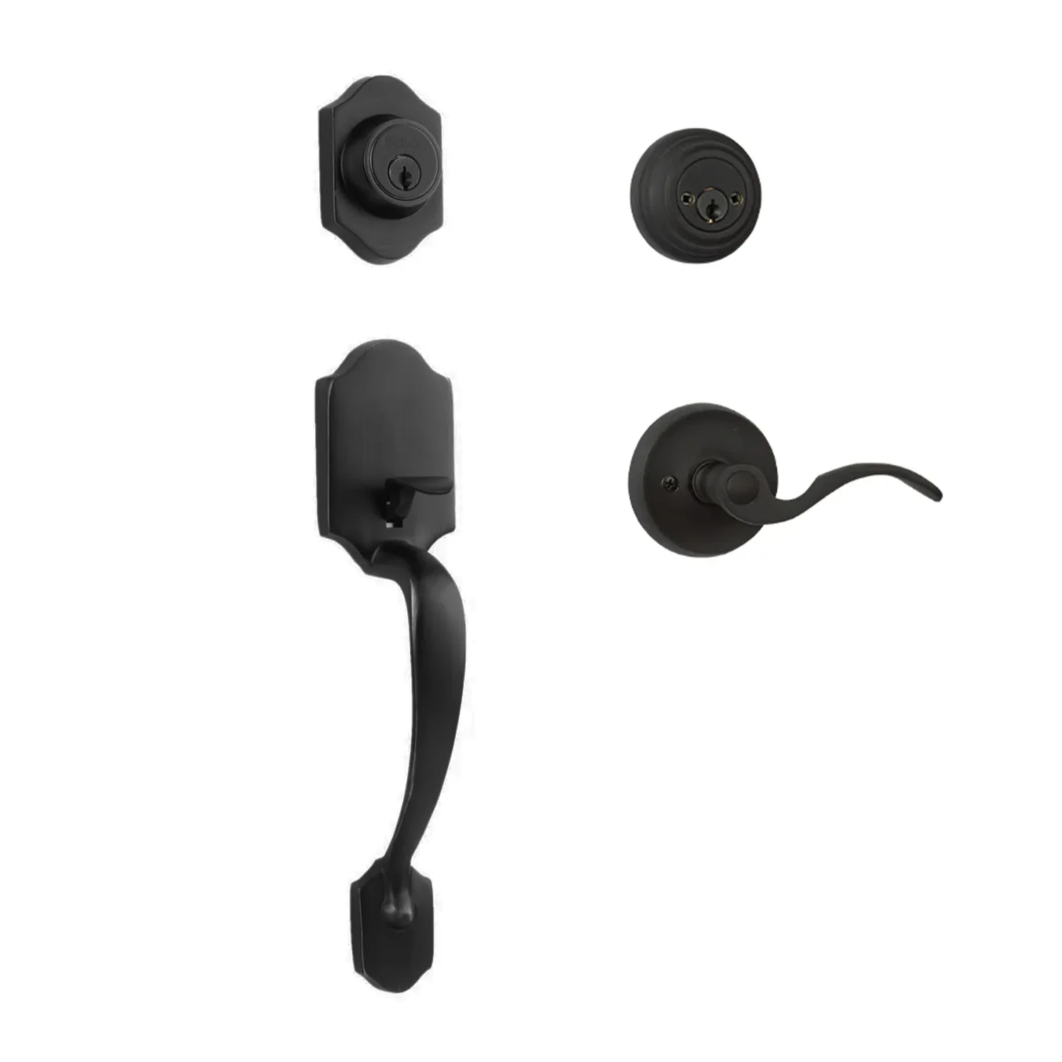 N2lok Charente Door Handle Double Cylinder Flutto on Piatta Entrance Set - Image 4