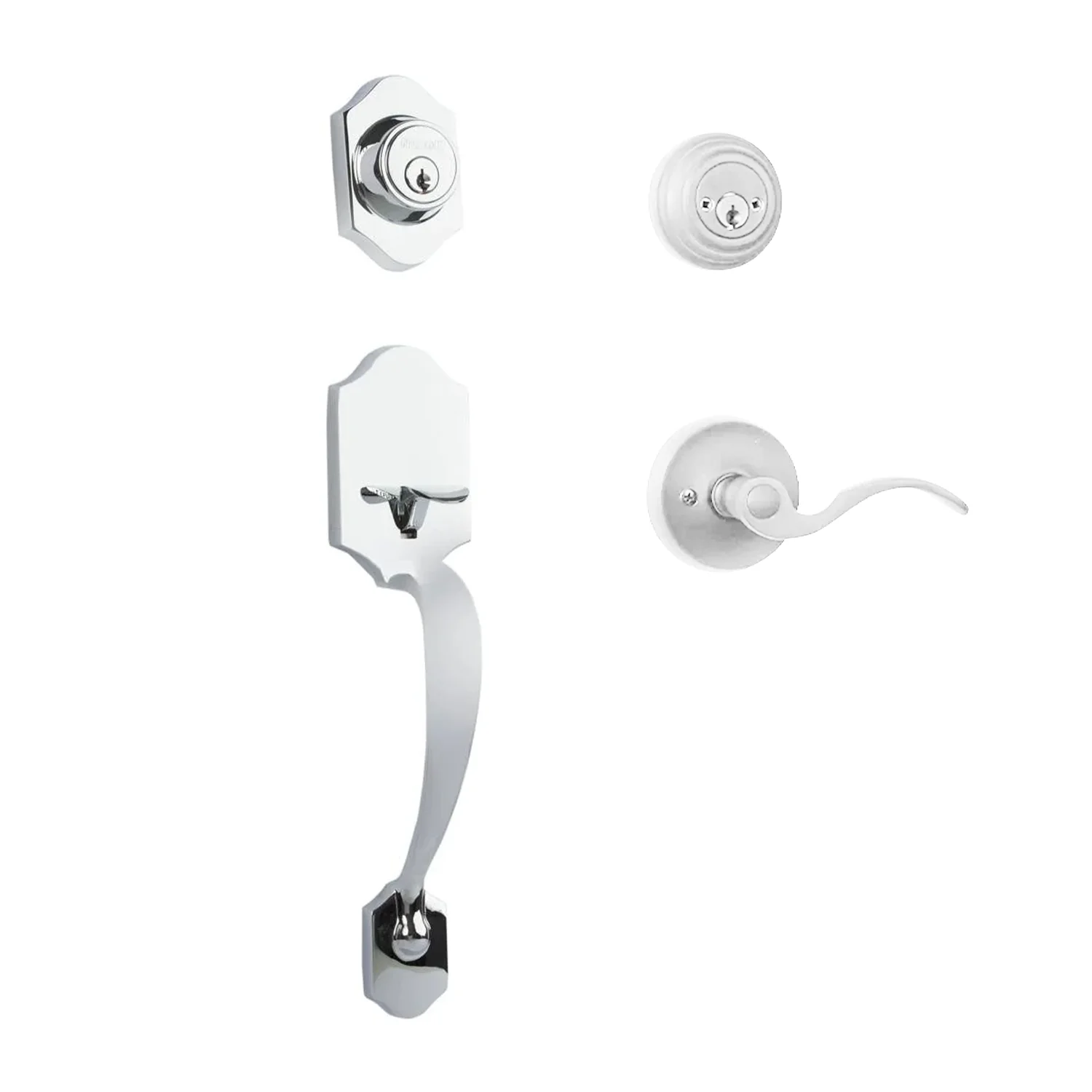 N2lok Charente Door Handle Double Cylinder Flutto on Piatta Entrance Set - Image 7