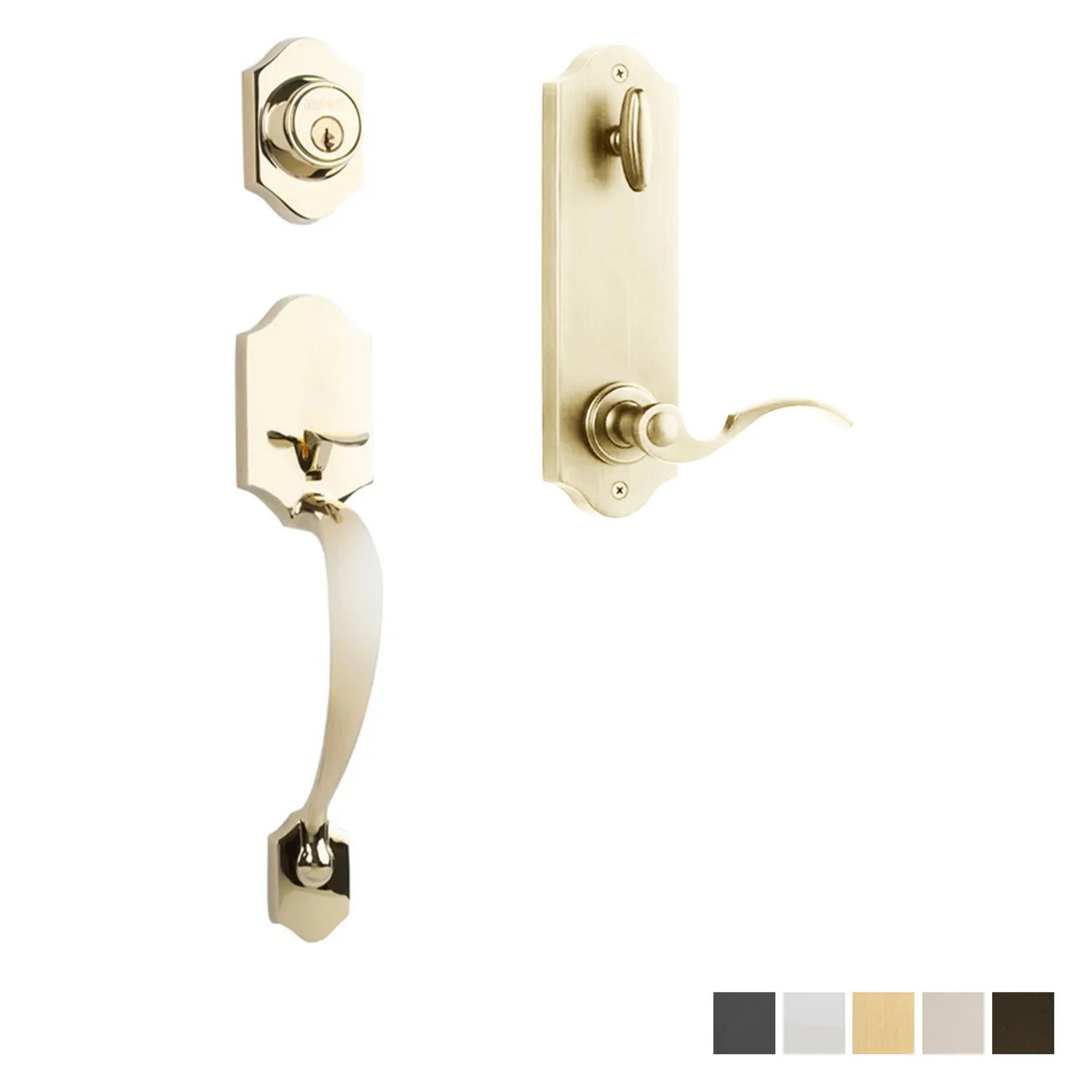 N2lok Charente Door Handle Interconnect Flutto Lever Entrance Set - Available in Various Finishes