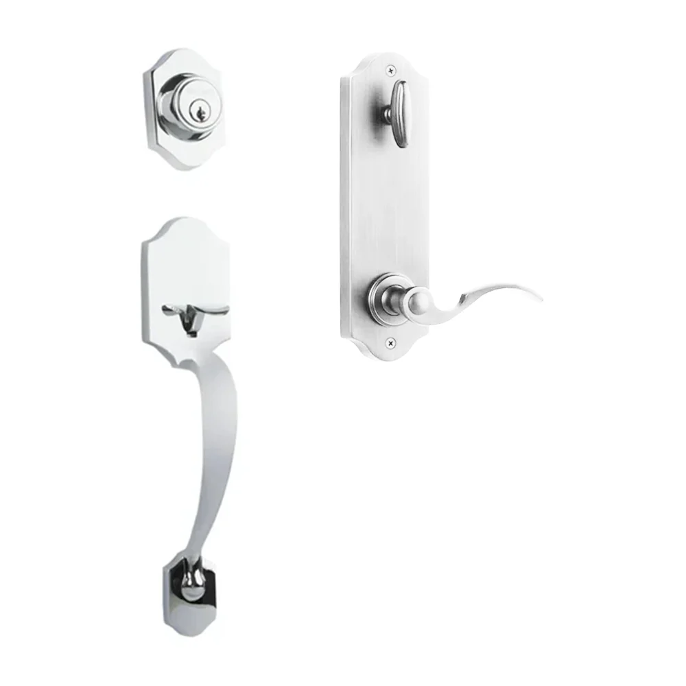 N2lok Charente Door Handle Interconnect Flutto Lever Entrance Set - Available in Various Finishes - Image 6