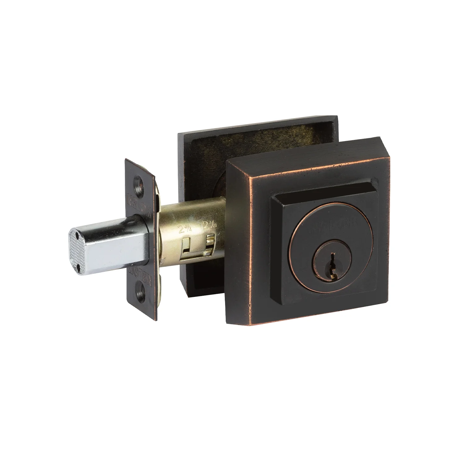 N2Lok Forged Brass Deadbolt Square Double Cylinder - Available in Various Finishes - Image 4