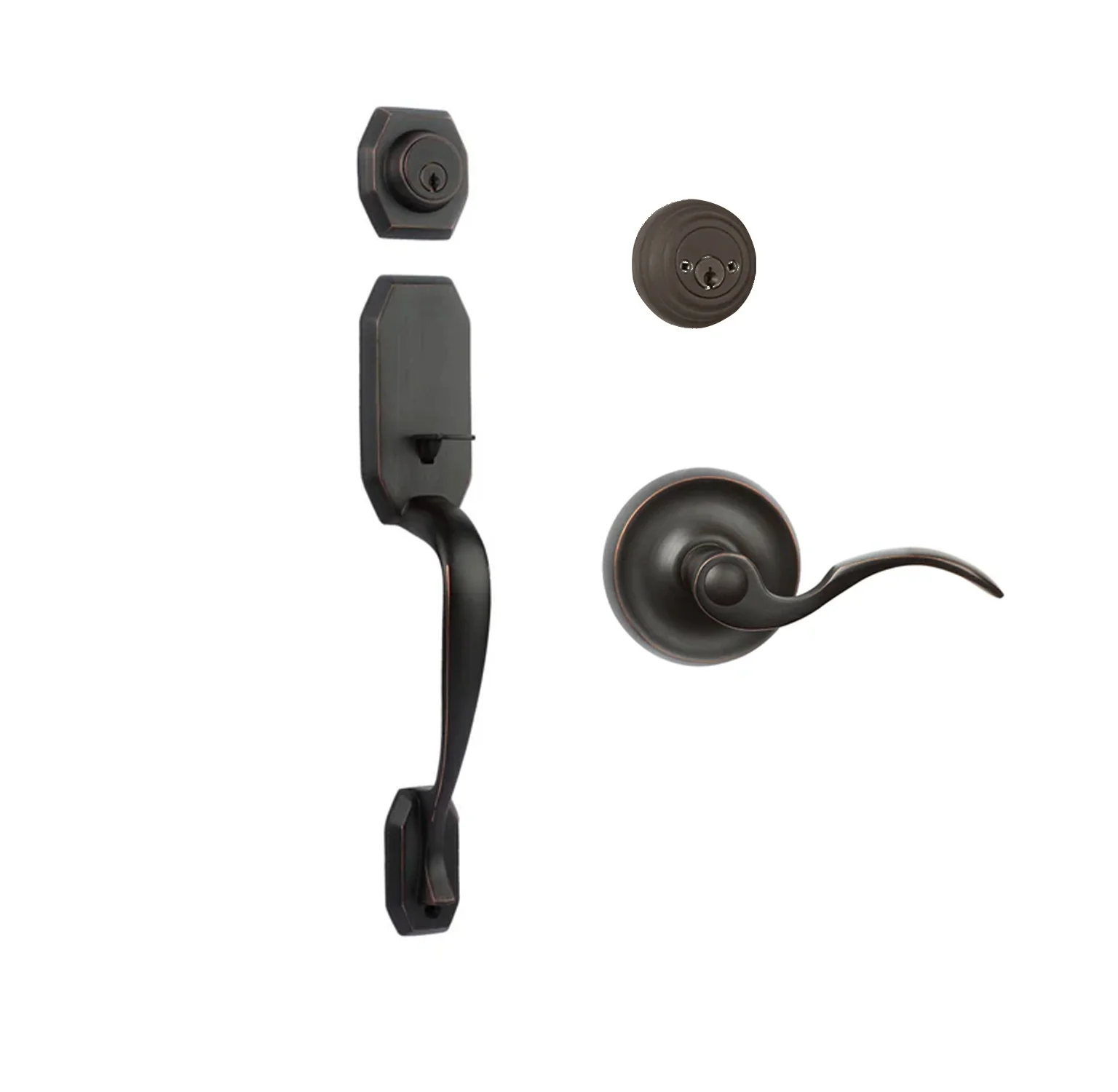 N2lok Garrone Door Handle Double Cylinder with Flutto Lever Entrance Set Box Pack - Image 7