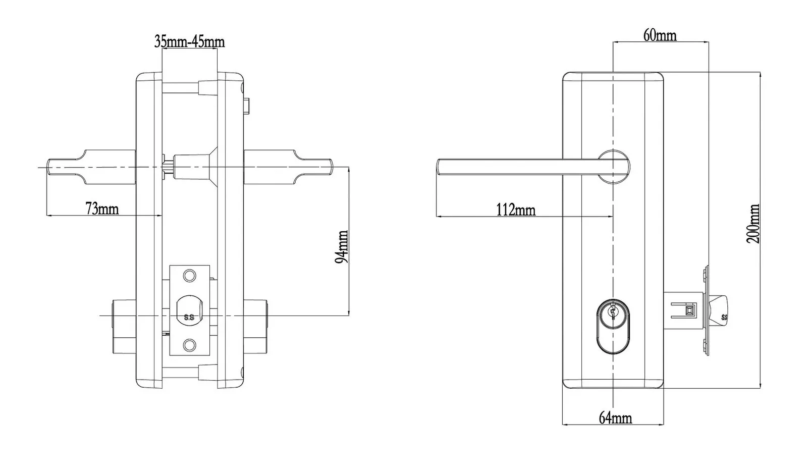 N2lok Infinity Decorus Door Lever Handle Multifunction Entry Set - Available in Various Finishes - Image 2