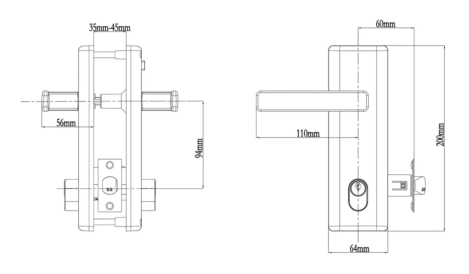 N2lok Infinity Vitus Door Lever Handle Multifunction Entry Set - Available in Various Finishes - Image 2