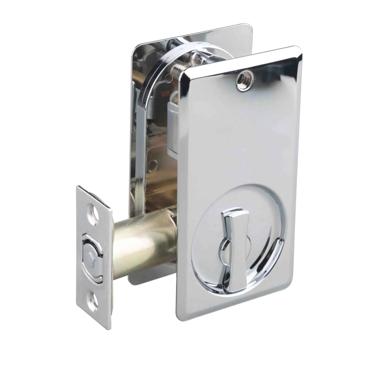 N2lok Lockable Cavity Sliding Door Lock Square Clear Pack - Image 3