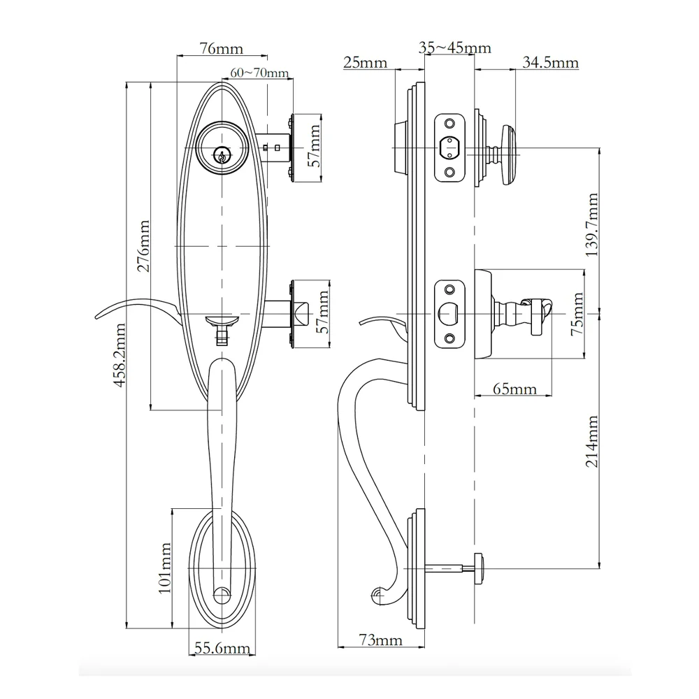 N2lok Loire Single Cylinder Entry Set Polished Chrome Box Pack 765LOSCPCBP - Image 2