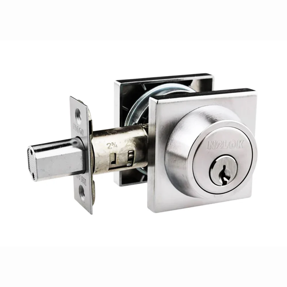 N2lok Modern Square Double Cylinder Deadbolt Box Pack - Image 3
