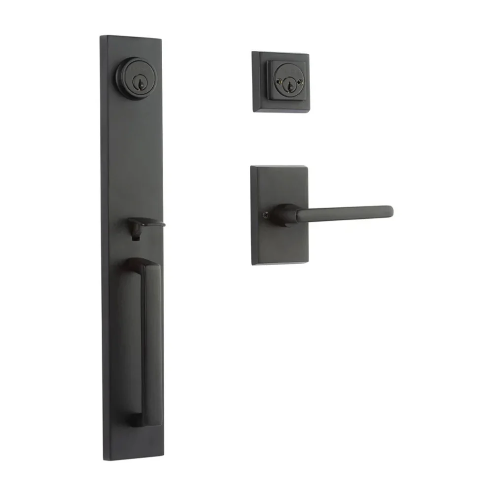 N2lok Montpellier Door Handle Double Cylinder Straight Lever Entrance Set - Image 2