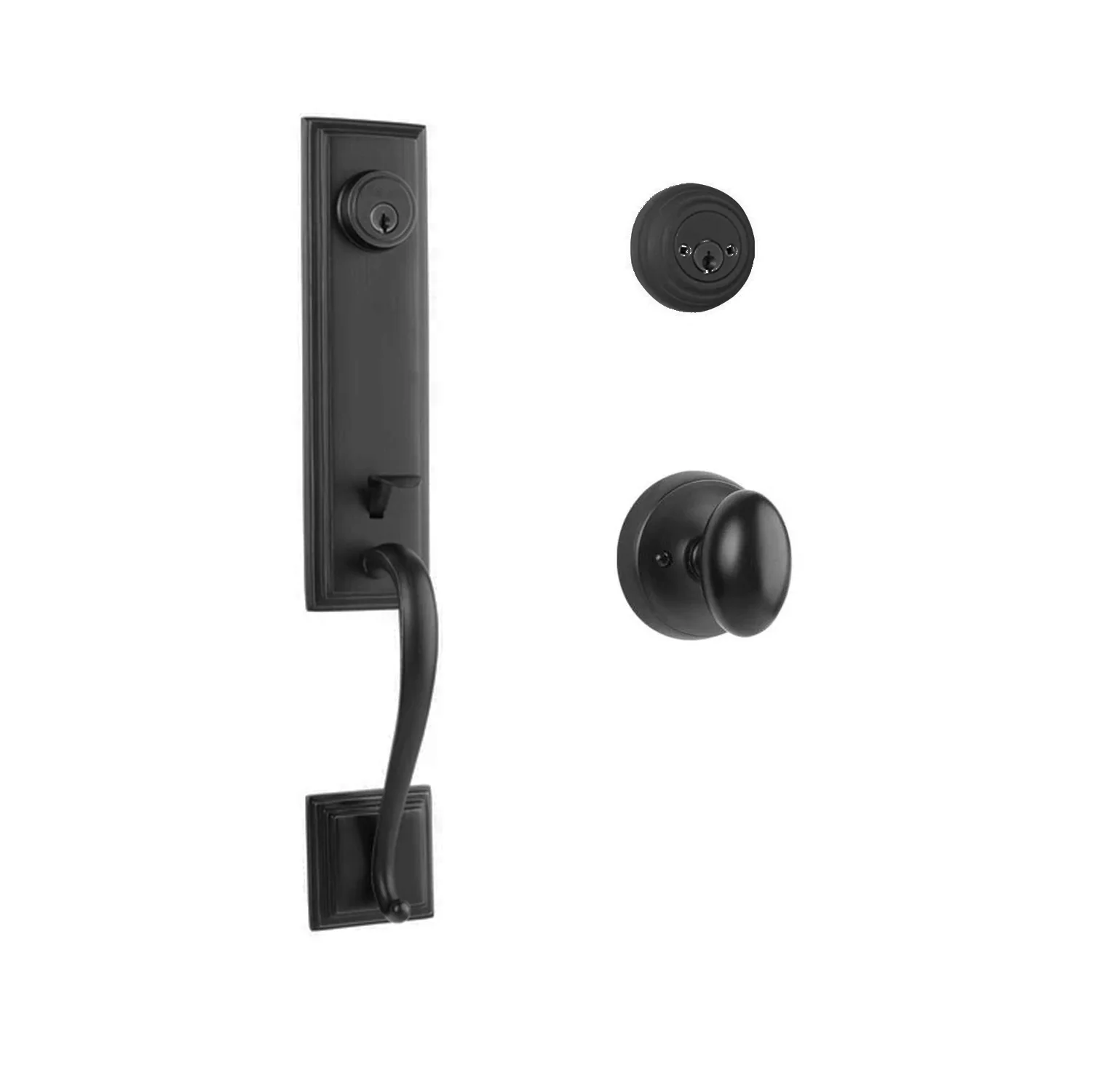 N2lok Seine Door Handle Double Cylinder with Egg Knob Entrance Set Box Pack - Image 3