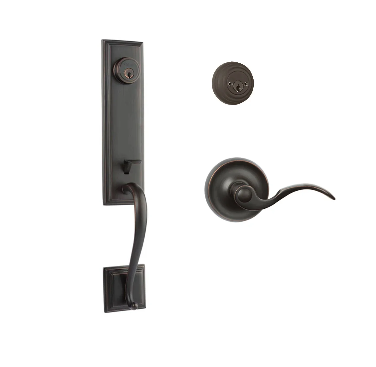 N2lok Seine Door Handle Double Cylinder with Flutto Lever Entrance Set Box Pack - Image 6
